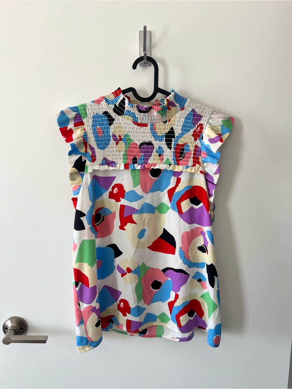 THML Multicolor Floral Abstract Smocked Yoke Tunic